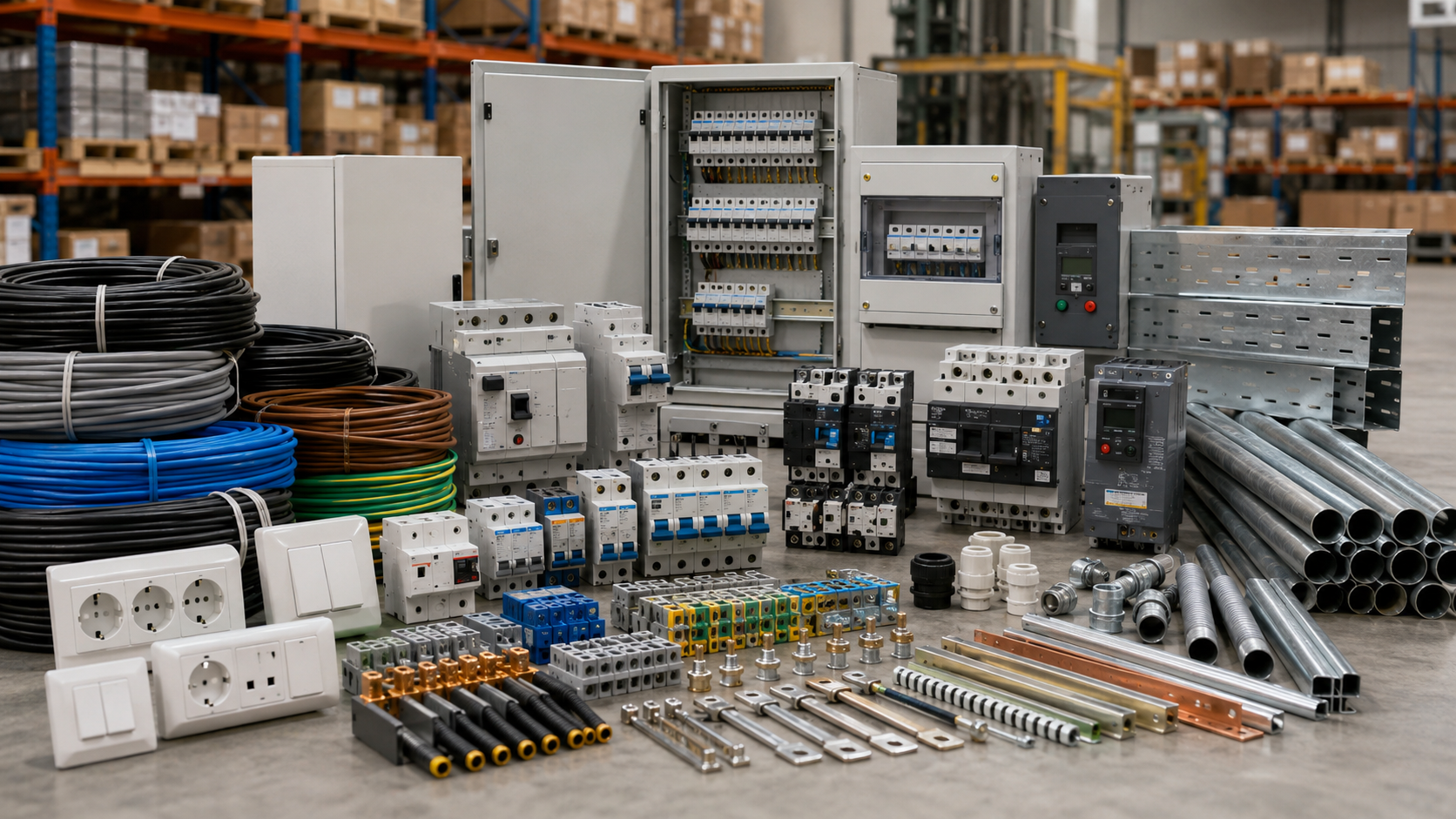 Materiales eléctricos y componentes para suministro técnico